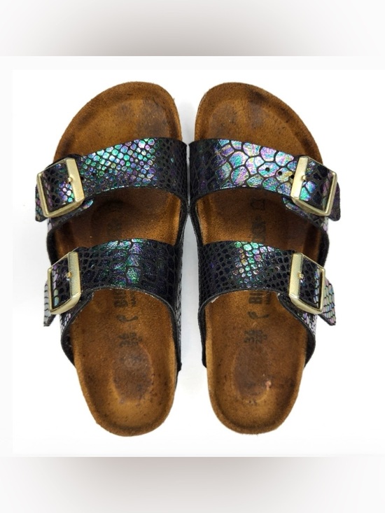 Birkenstock Arizona Iridescent Snake Sandals Size 41/10